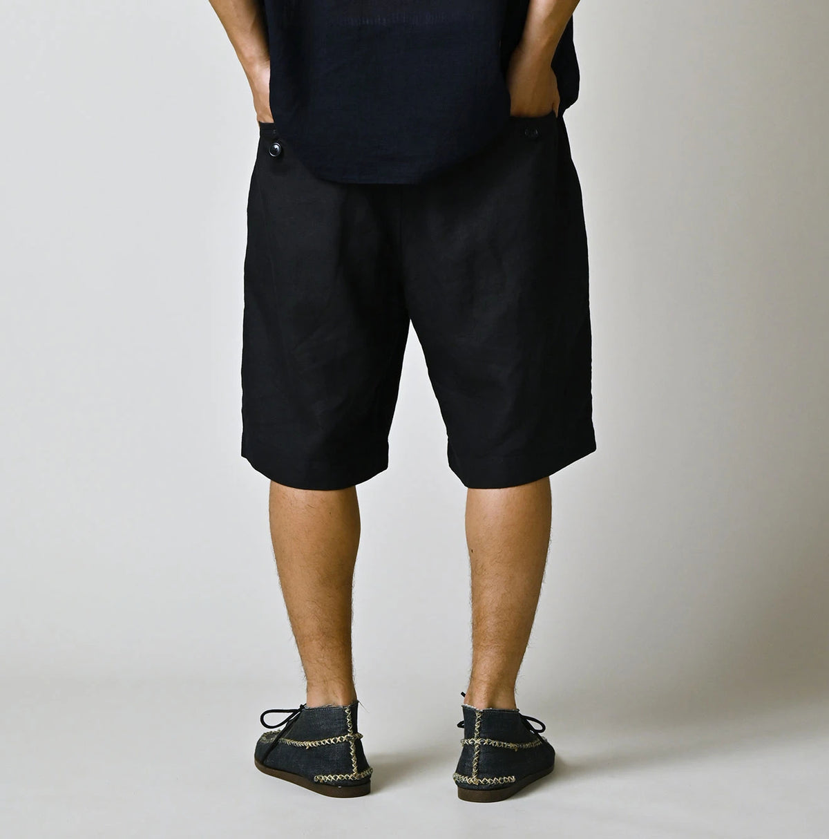 45R Indigo Linen 908 Pegtop Shorts