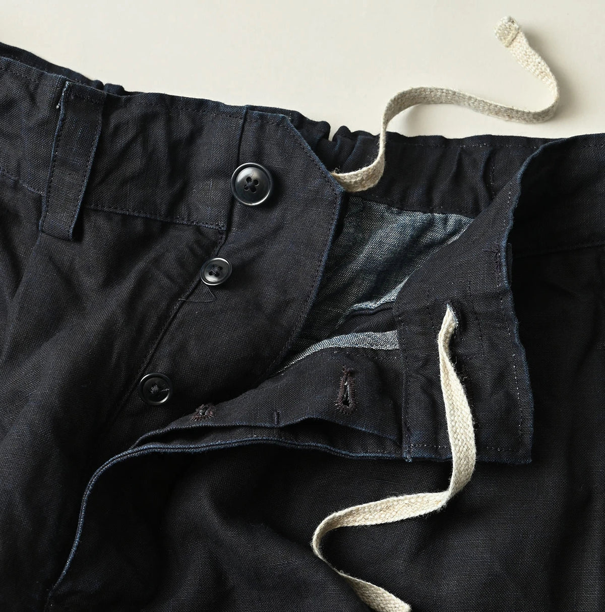 45R Indigo Linen 908 Pegtop Shorts