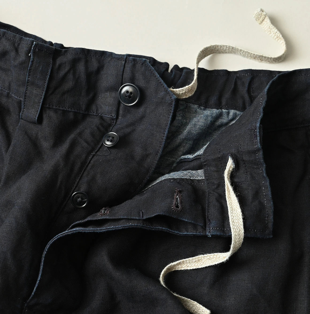 45R Indigo Linen 908 Pegtop Shorts - Image 16