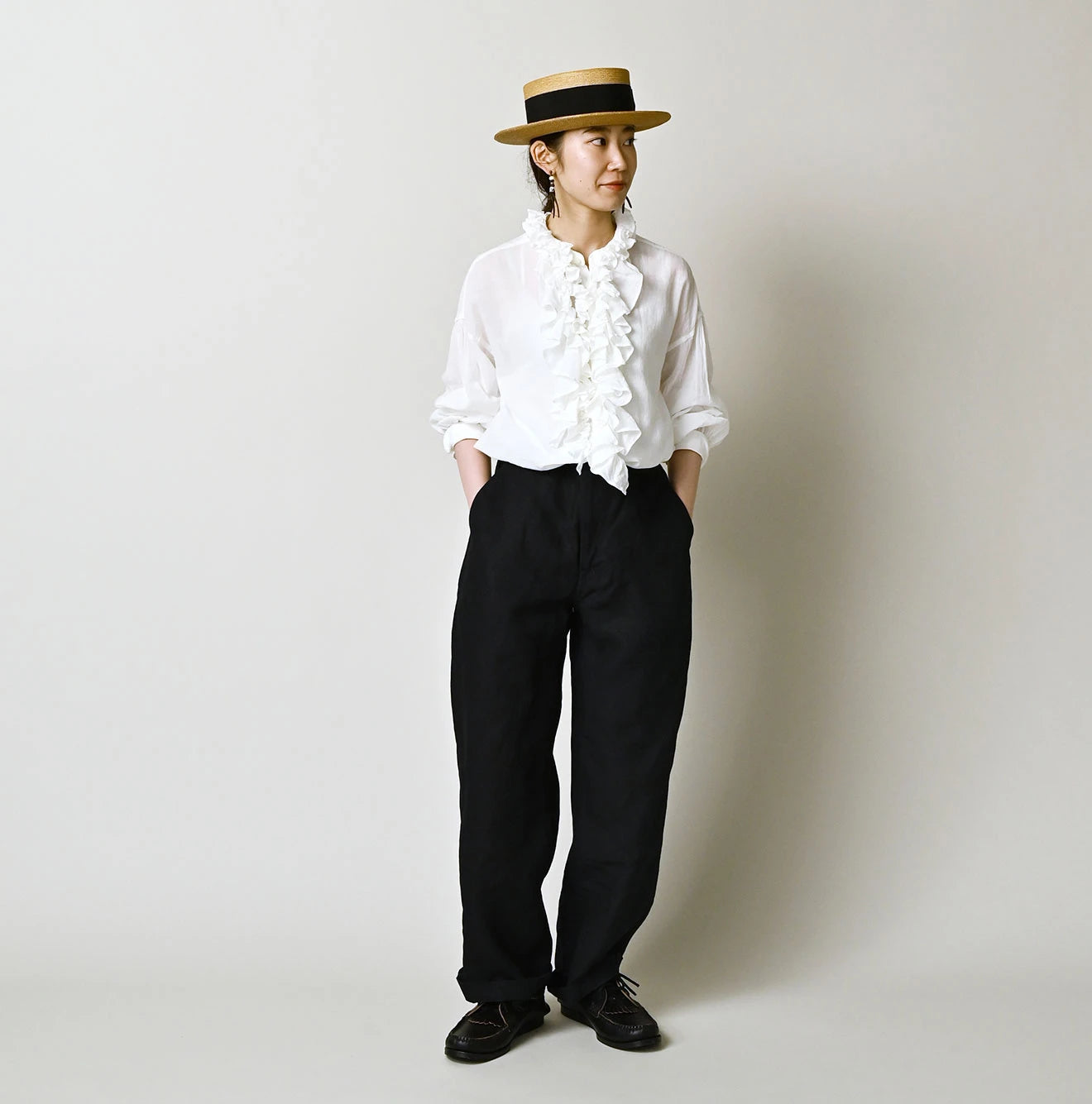 45R Indigo Linen 908 Easy Work Pants - Image 2