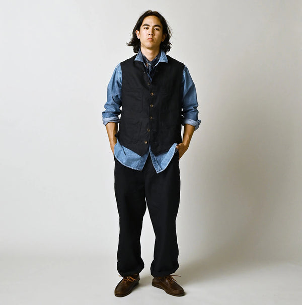 45R Indigo Linen 908 Easy Work Pants