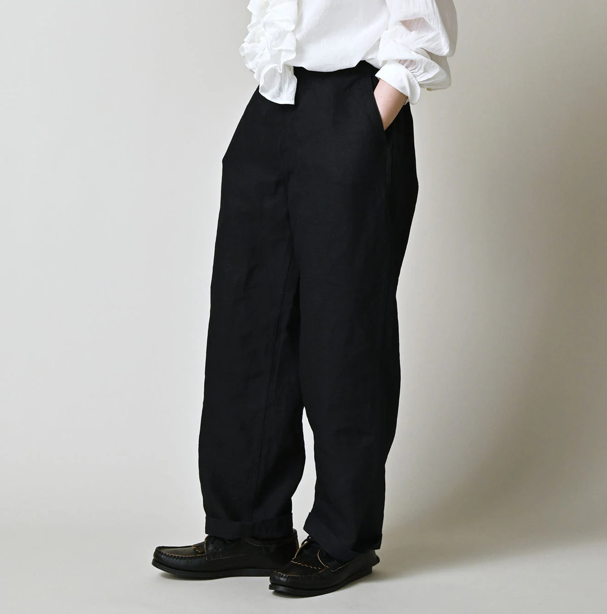 45R Indigo Linen 908 Easy Work Pants