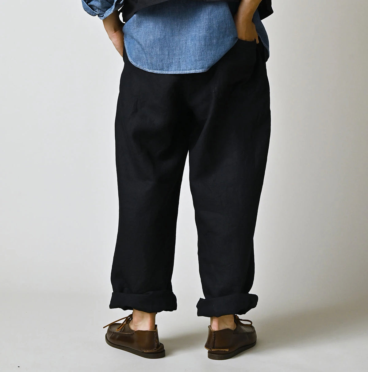 45R Indigo Linen 908 Easy Work Pants