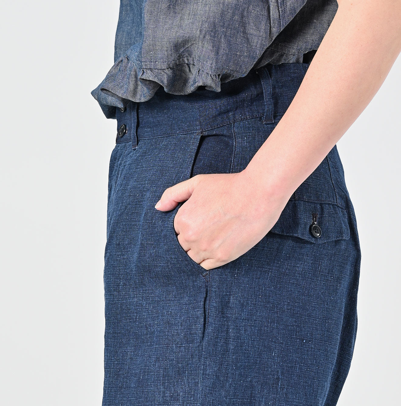 45R Indigo Linen 908 Nimes Pants - Image 11