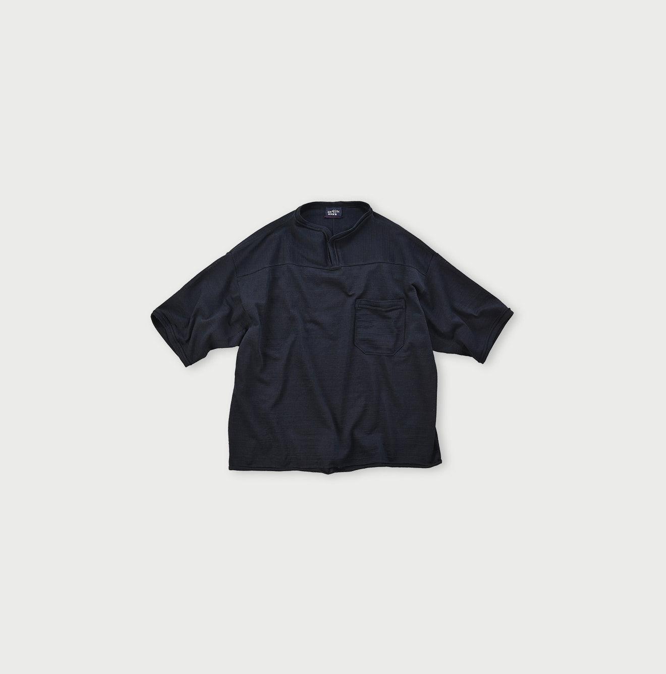 Indigo Dekoboko Knit-sewn Outer T-shirt