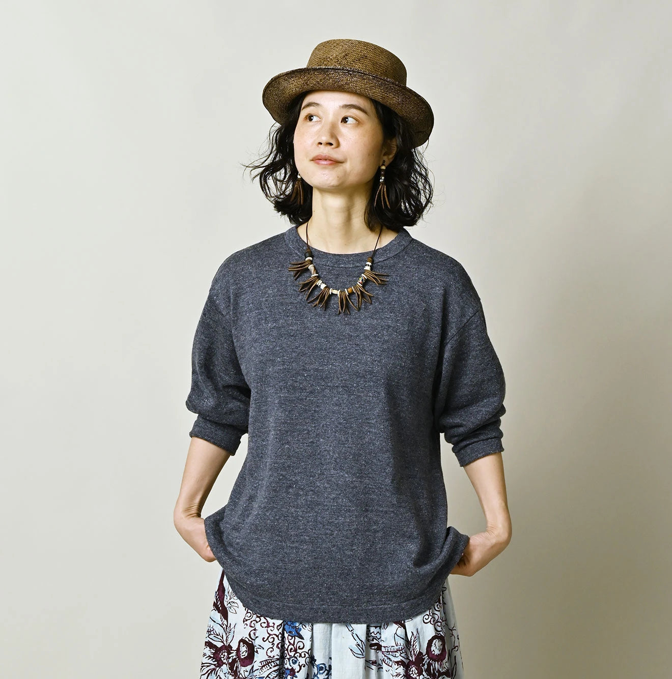 45R Linen Super Gauze Ocean T-shirt - Image 9