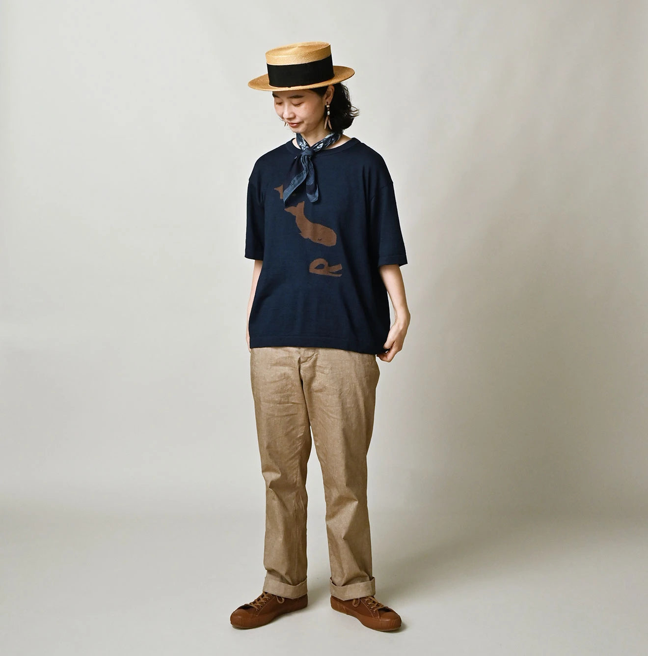 45R Indigo Pocoppiie Jacquard 908 T-shirt - Image 2