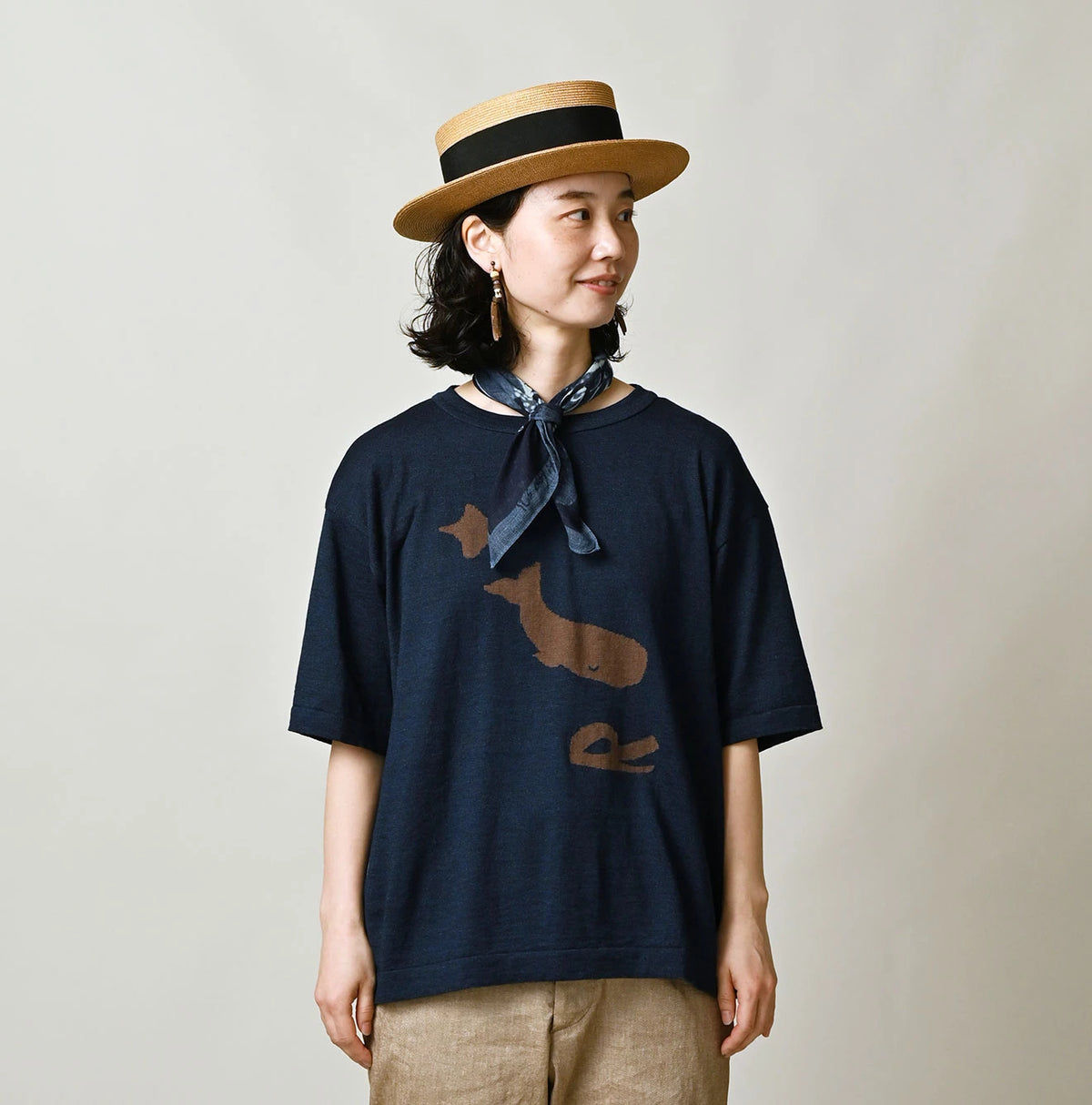 45R Indigo Pocoppiie Jacquard 908 T-shirt