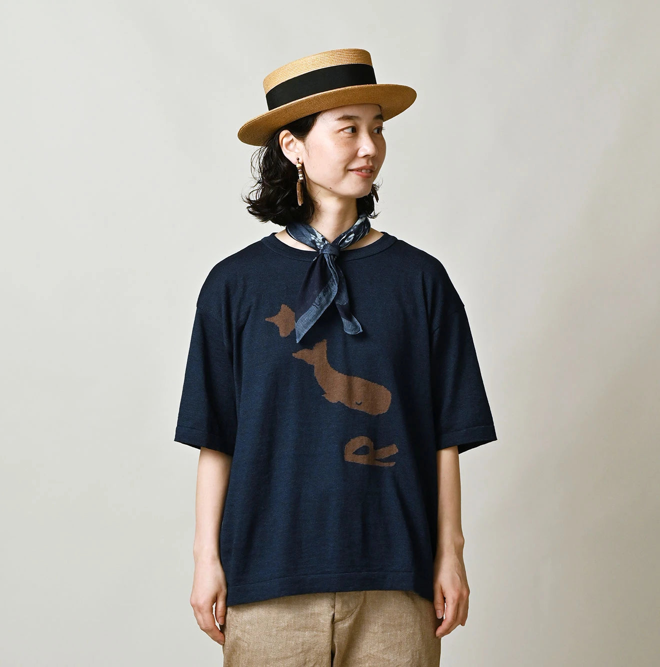 45R Indigo Pocoppiie Jacquard 908 T-shirt - Image 4