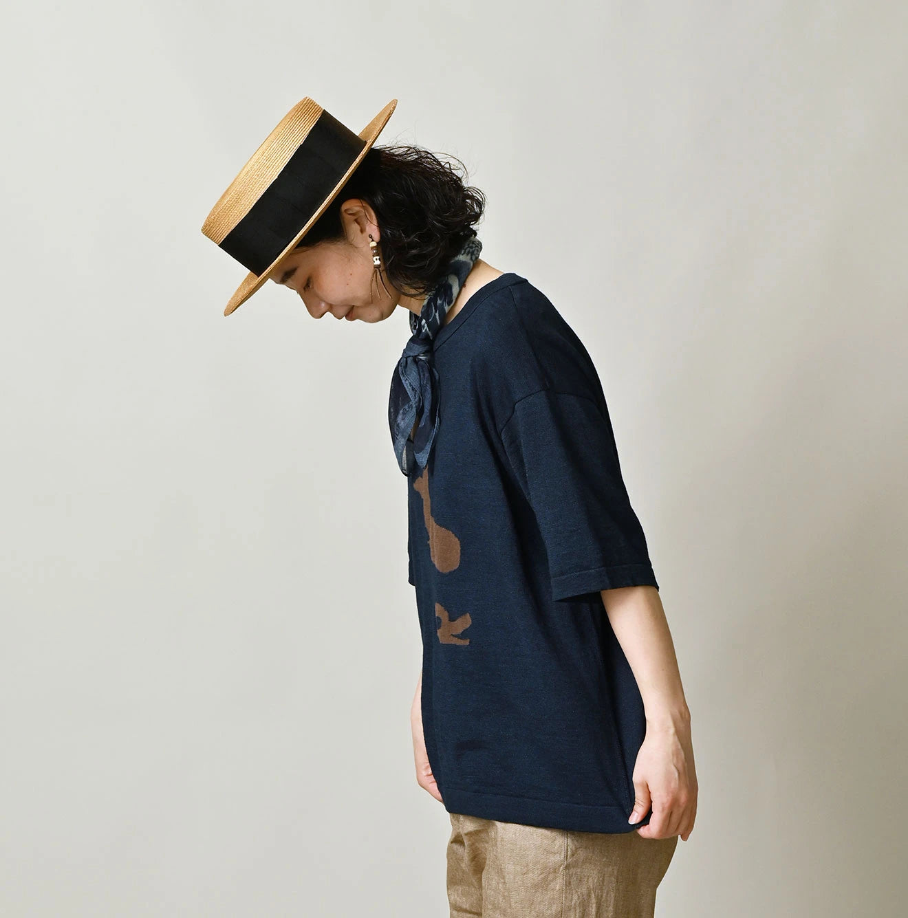 45R Indigo Pocoppiie Jacquard 908 T-shirt - Image 5