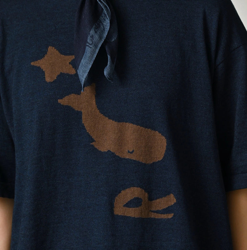 45R Indigo Pocoppiie Jacquard 908 T-shirt - Image 12