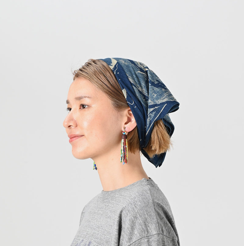 45R Indigo Tenjiku Jamaica Map Bandana