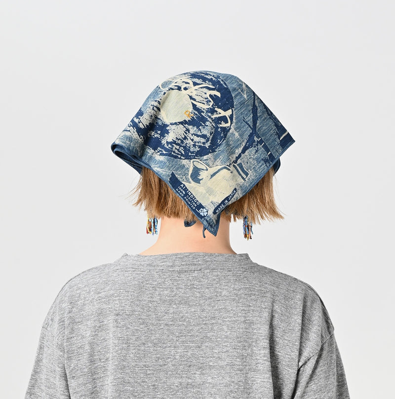 45R Indigo Tenjiku Jamaica Map Bandana