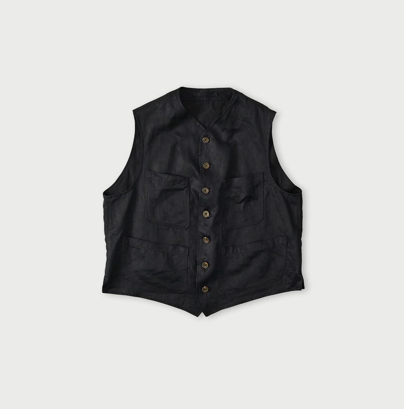 Indigo Linen Sateen 908 Vest - Image 1