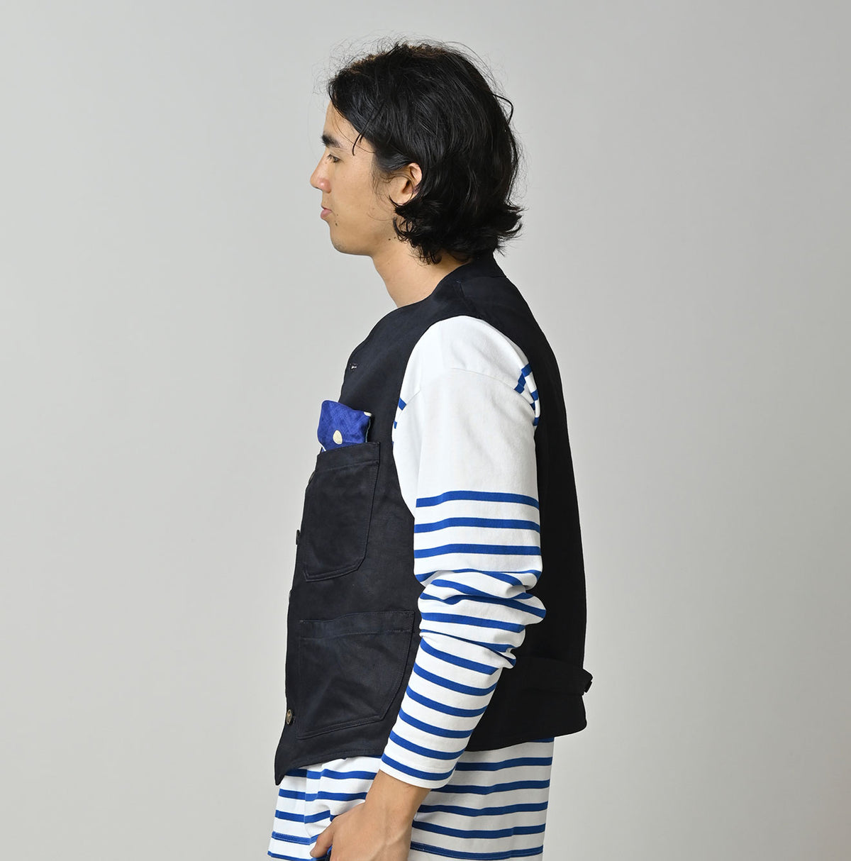 Indigo Linen Sateen 908 Vest