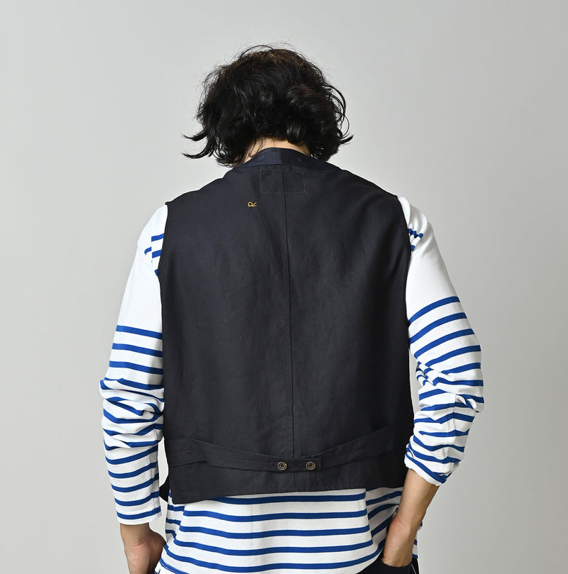 Indigo Linen Sateen 908 Vest - Image 9