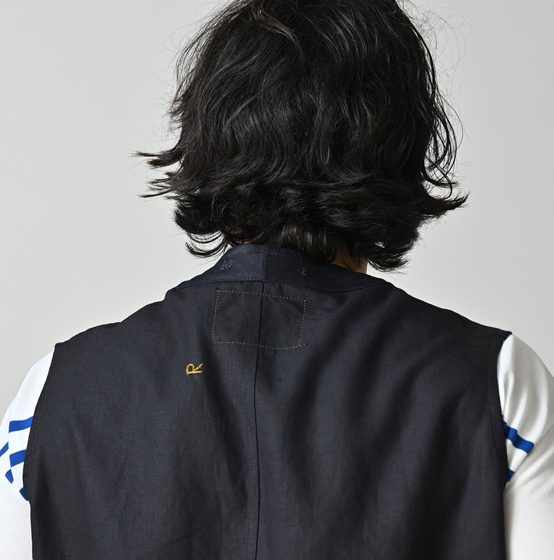 Indigo Linen Sateen 908 Vest - Image 12