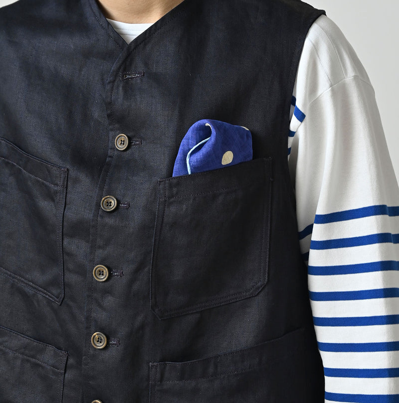 Indigo Linen Sateen 908 Vest - Image 15
