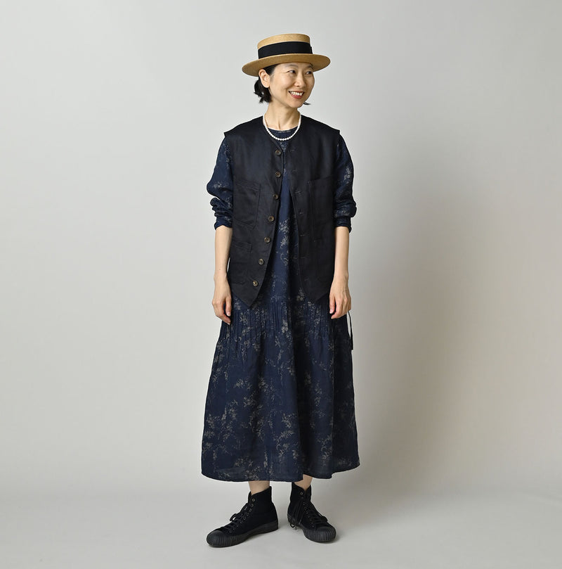 Indigo Linen Sateen 908 Vest - Image 2