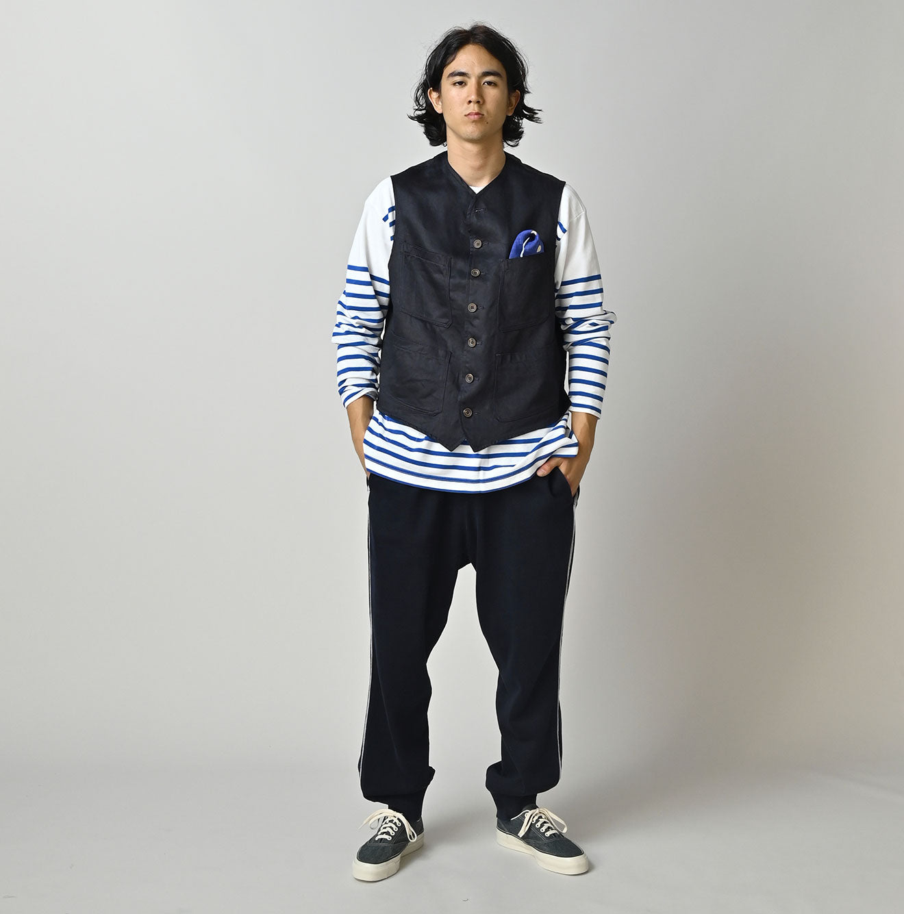 Indigo Linen Sateen 908 Vest - Image 3