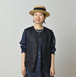 Indigo Linen Sateen 908 Vest