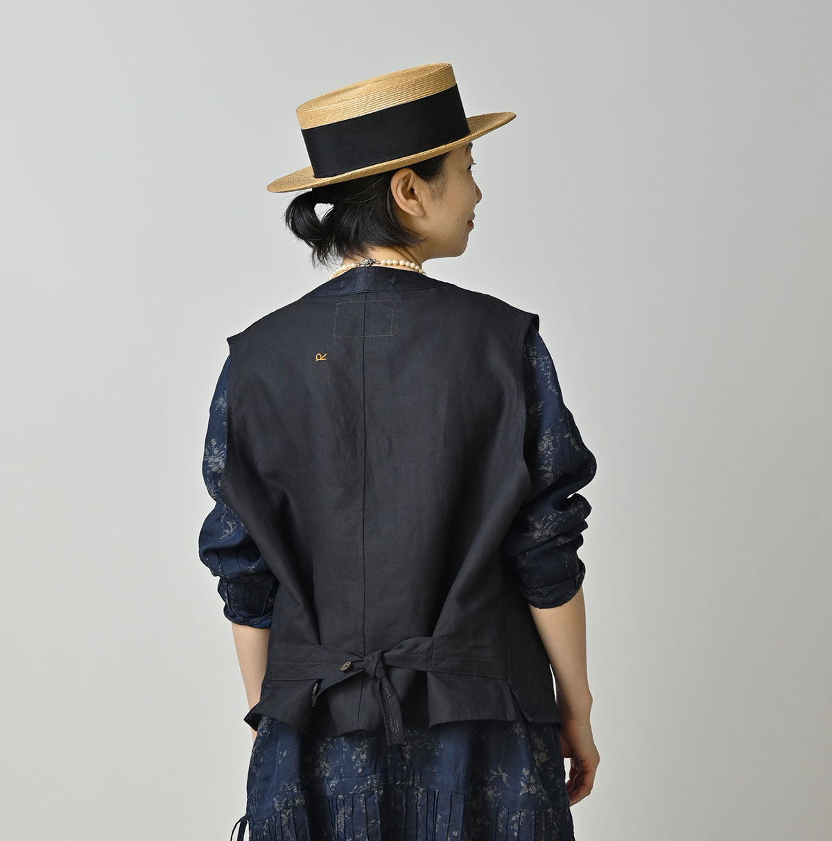 Indigo Linen Sateen 908 Vest