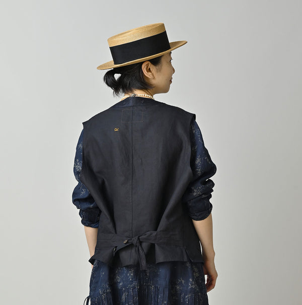 Indigo Linen Sateen 908 Vest