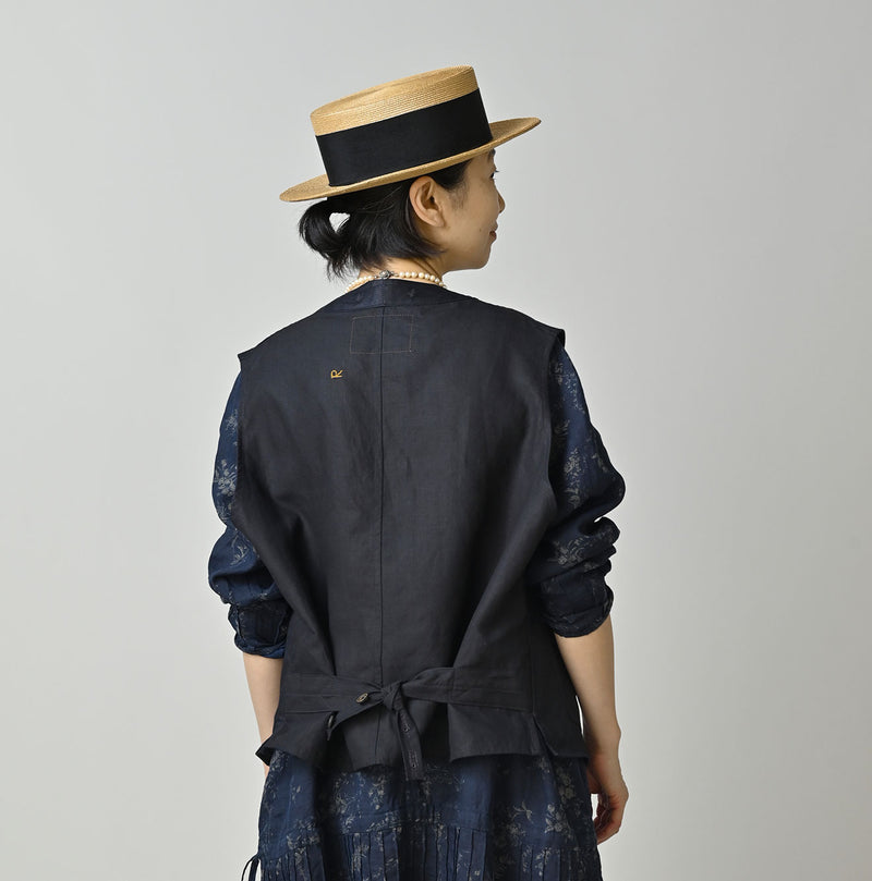 Indigo Linen Sateen 908 Vest - Image 6