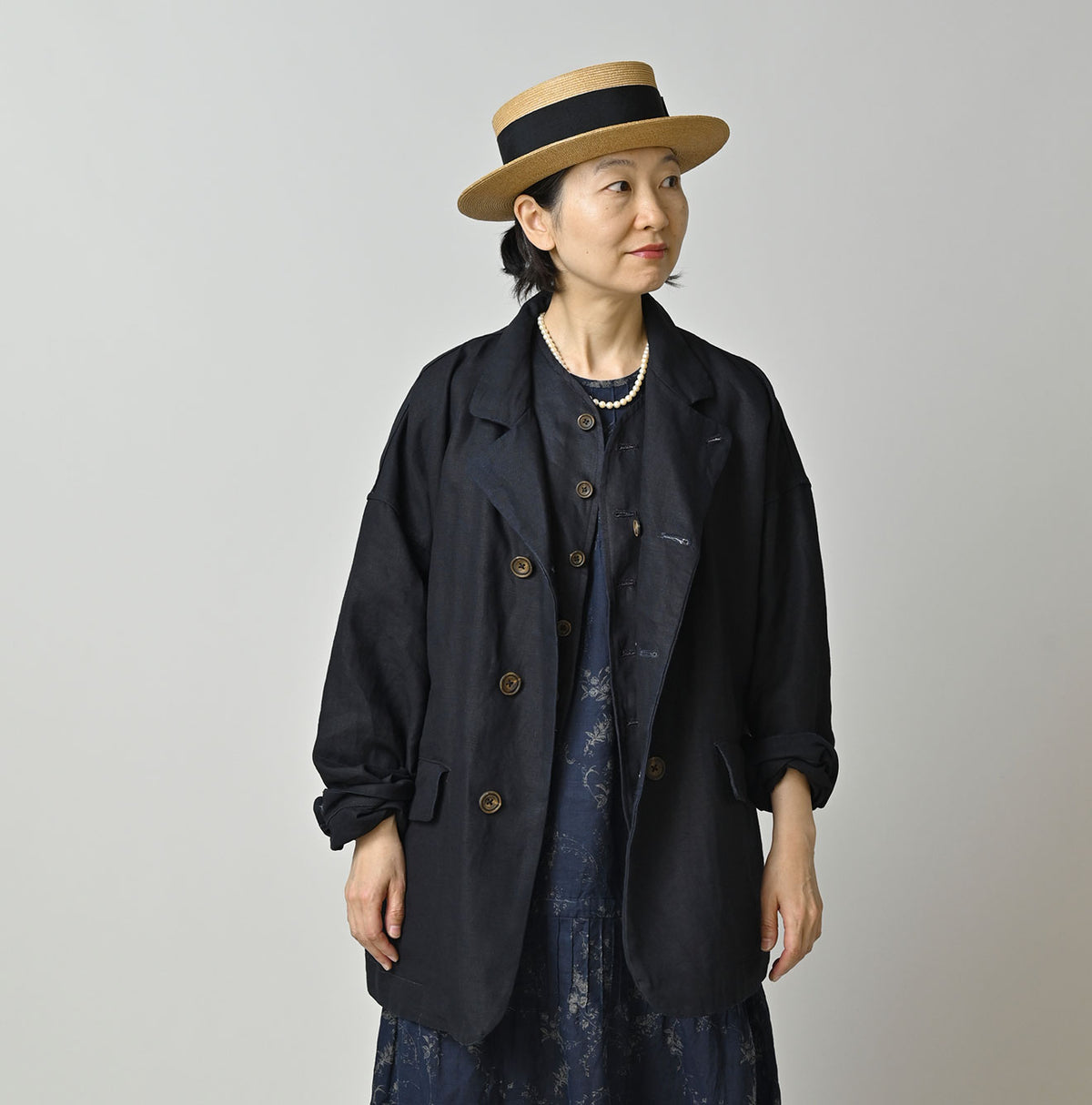 Indigo Linen Uma W-Jacket