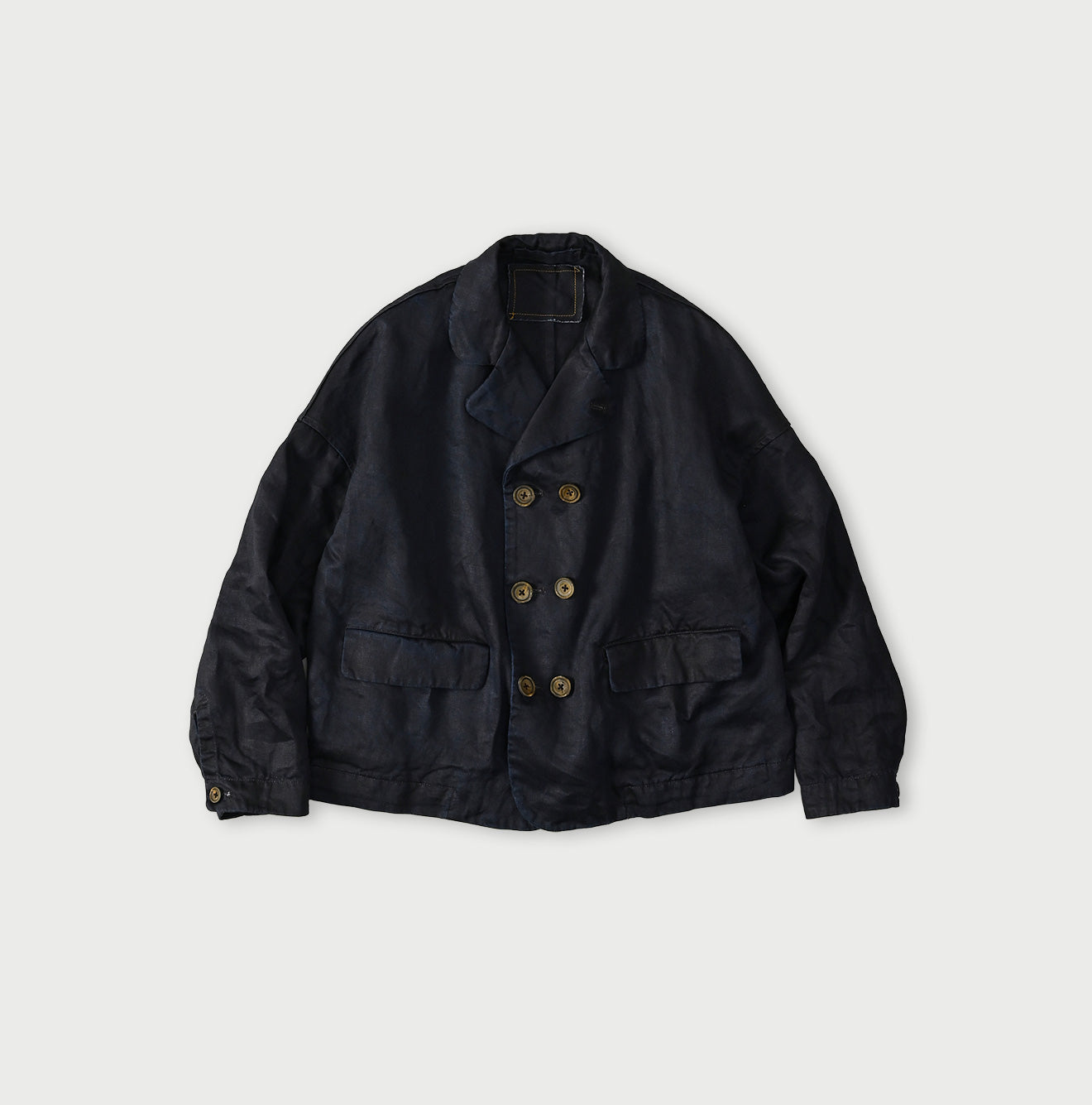 Indigo Linen Sateen Uma Jacket - Image 1