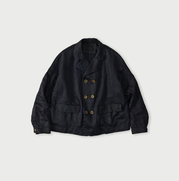 Indigo Linen Sateen Uma Jacket
