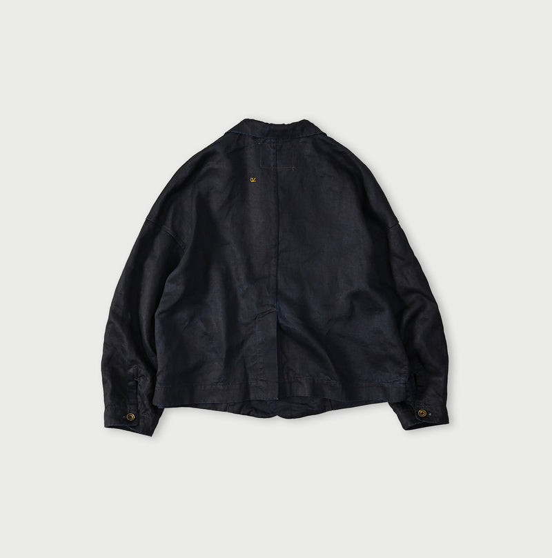 Indigo Linen Sateen Uma Jacket - Image 16