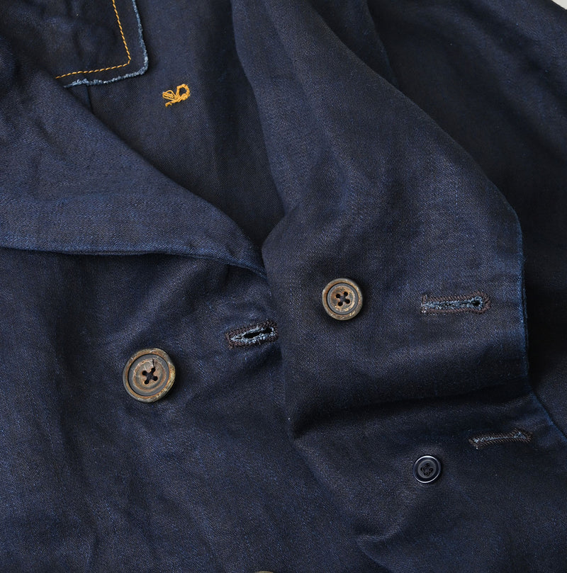 Indigo Linen Sateen Uma Jacket - Image 19