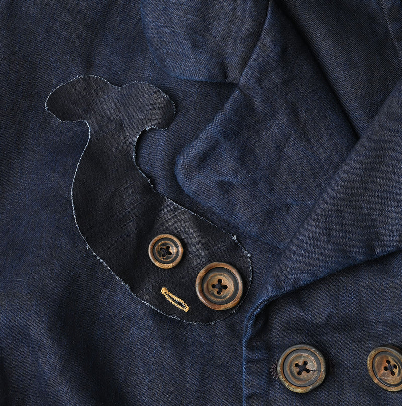 Indigo Linen Sateen Uma Jacket - Image 24
