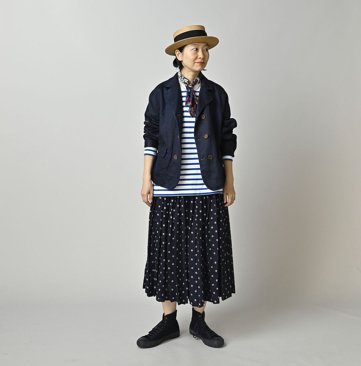 Indigo Linen Sateen Uma Jacket