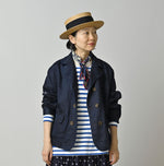 Indigo Linen Sateen Uma Jacket