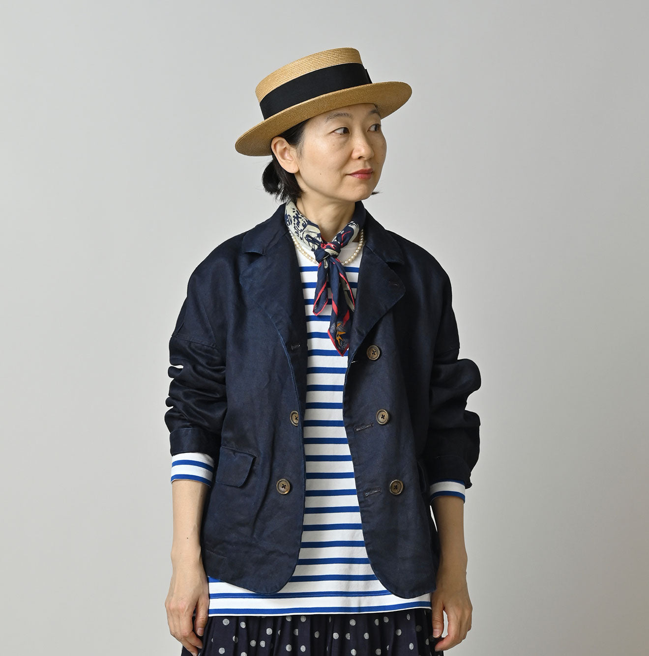 Indigo Linen Sateen Uma Jacket - Image 4