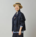 Indigo Linen Sateen Uma Jacket