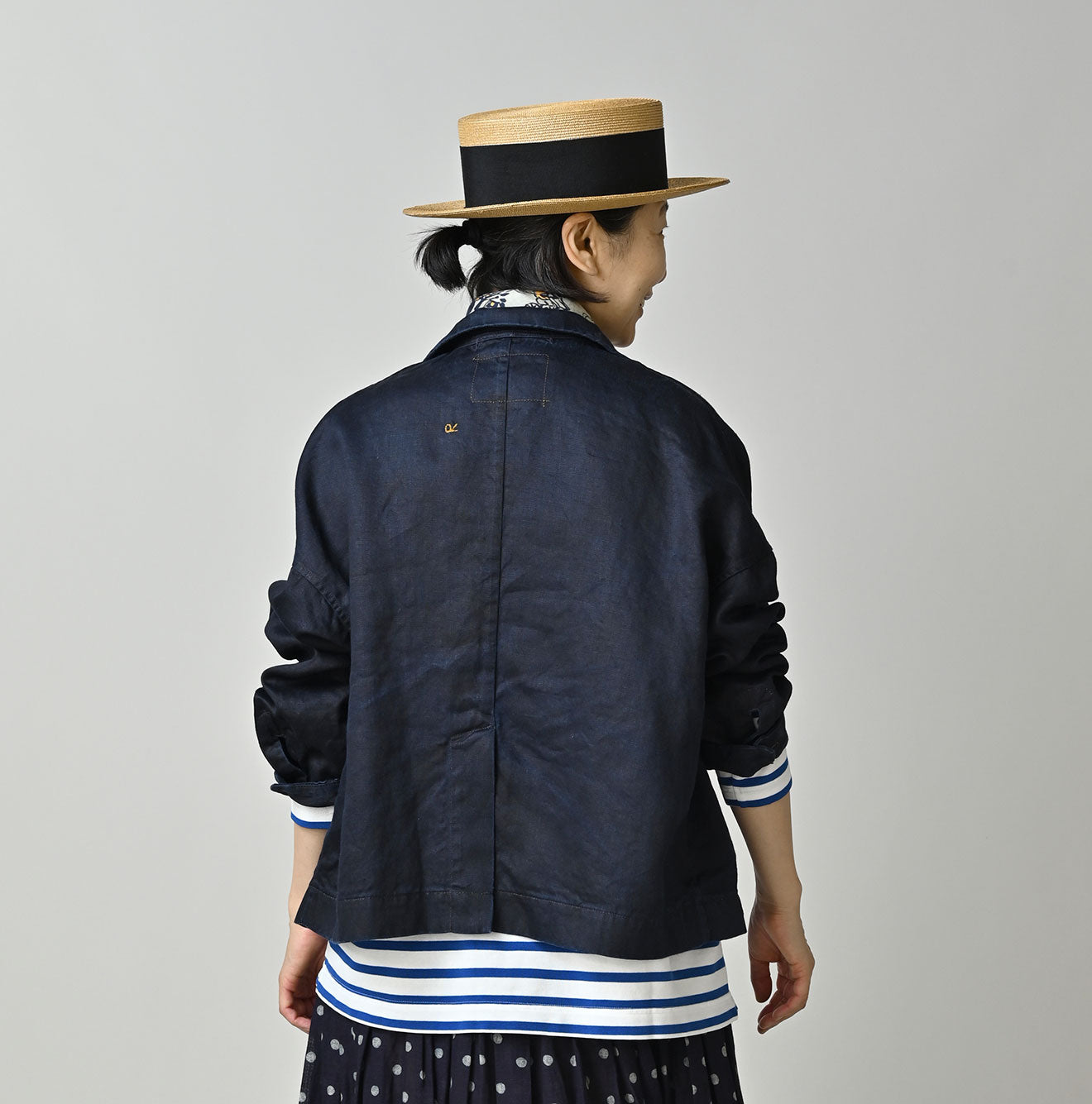 Indigo Linen Sateen Uma Jacket - Image 6