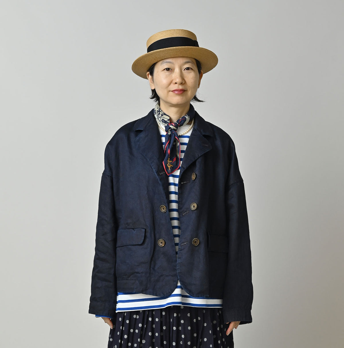 Indigo Linen Sateen Uma Jacket