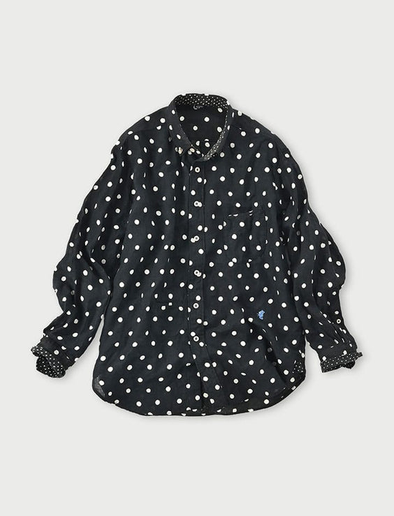 Linen Dots 908 Ocean Buttondown Shirt