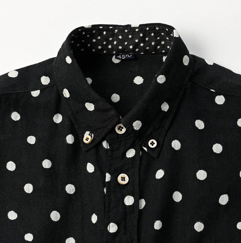 Linen Dots 908 Ocean Buttondown Shirt - 45R by 45rpm studio