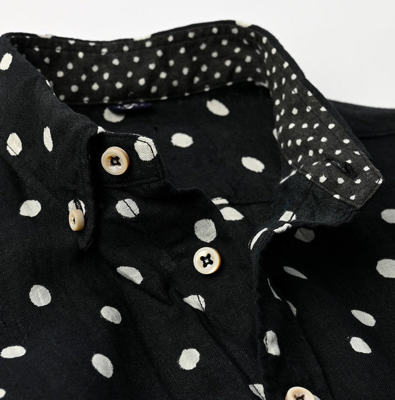 Linen Dots 908 Ocean Buttondown Shirt - 45R by 45rpm studio