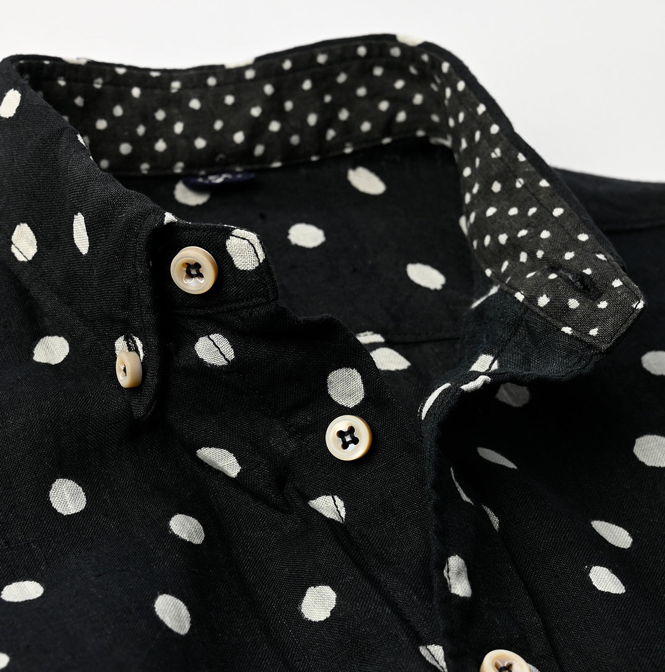 45R Linen Dots 908 Ocean Buttondown Shirt