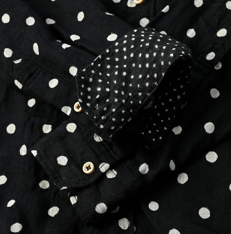 Linen Dots 908 Ocean Buttondown Shirt - 45R by 45rpm studio