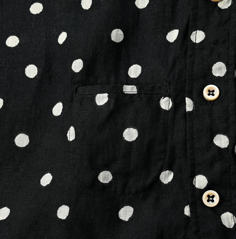 Linen Dots 908 Ocean Buttondown Shirt - 45R by 45rpm studio
