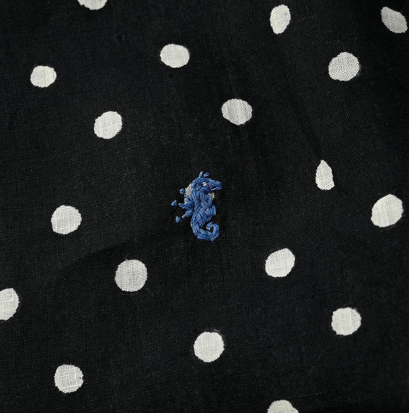 Linen Dots 908 Ocean Buttondown Shirt - 45R by 45rpm studio