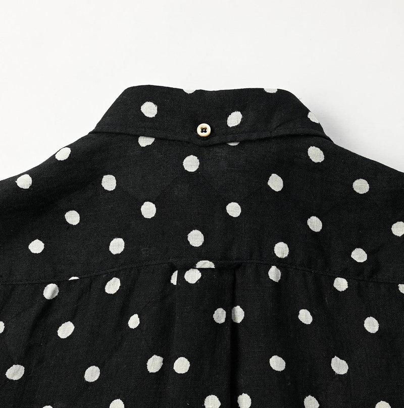 Linen Dots 908 Ocean Buttondown Shirt - 45R by 45rpm studio