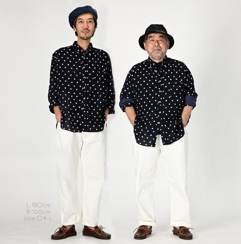 Linen Dots 908 Ocean Buttondown Shirt - 45R by 45rpm studio