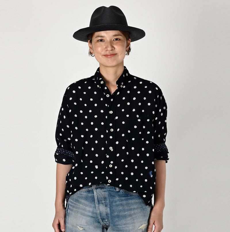 Linen Dots 908 Ocean Buttondown Shirt - 45R by 45rpm studio